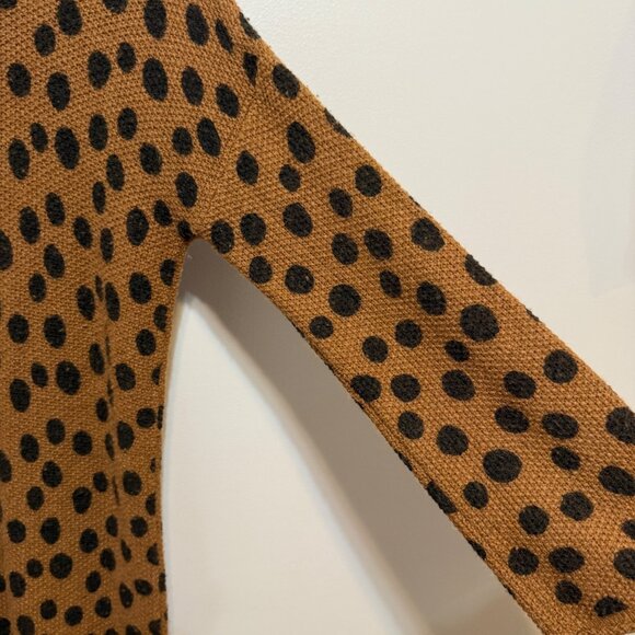 Madewell Leopard Dot Sweater-Dress S Brown & Black Merino Wool Blend - Picture 4 of 6